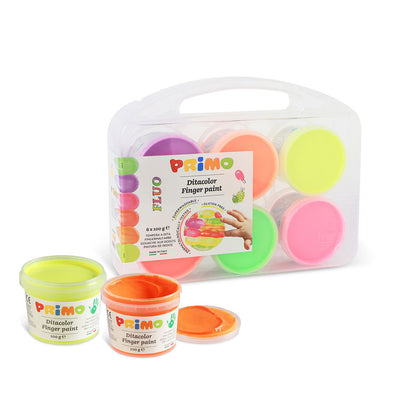 PRIMO - Finger Paints 6 Pots - Neon