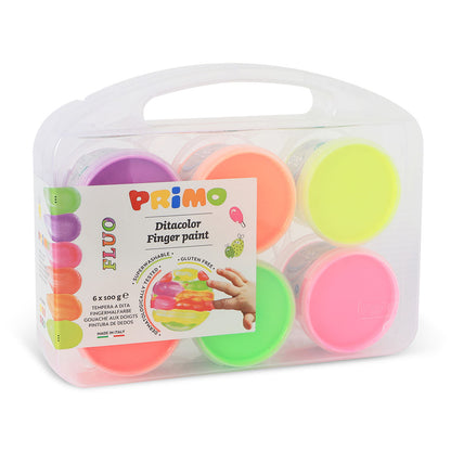 PRIMO - Finger Paints 6 Pots - Neon