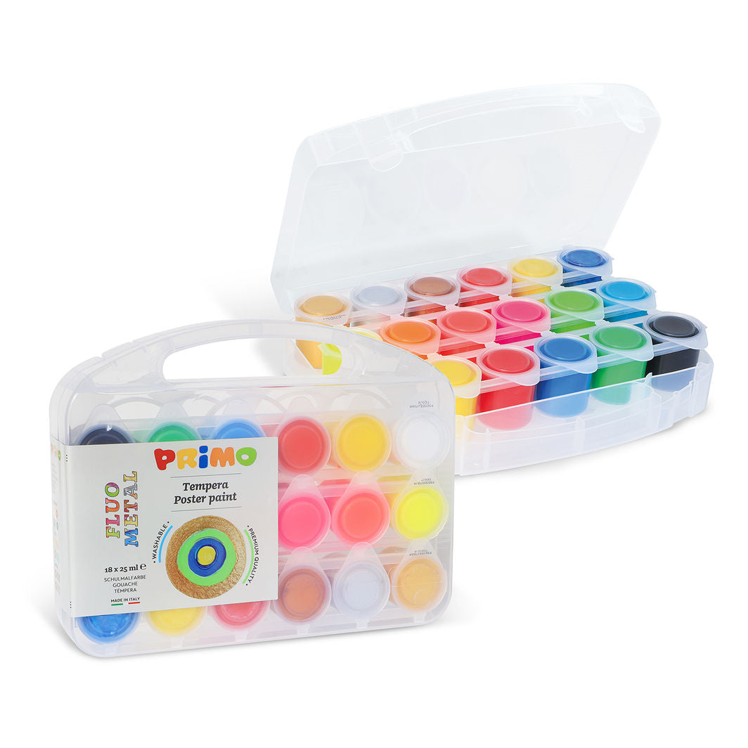 PRIMO - Poster Paint 18 Jars - Metallic Neon