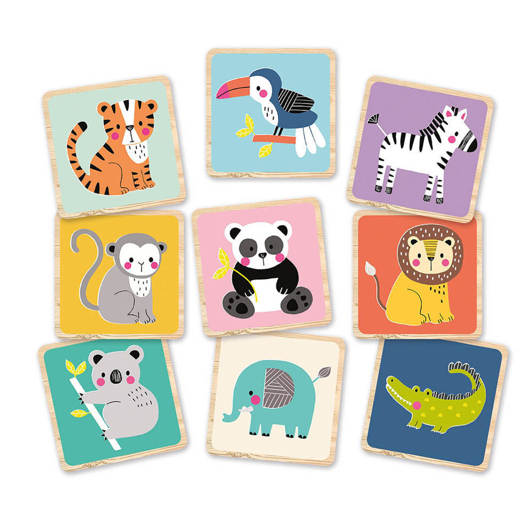 Auzou Wooden Memory Game, Wild Animals