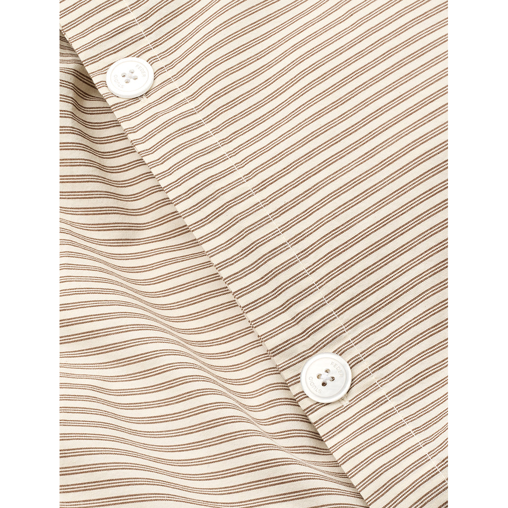 Studio Feder adult bedding, organic percale – Brown beach stripe