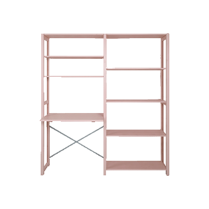 By Aulum Agger Large Ladder Bookcase with Desk, H: 198 x W: 163 cm – Blush