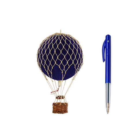 Velvet Blue Hot Air Balloon - H: 13 x D: 8.5 cm