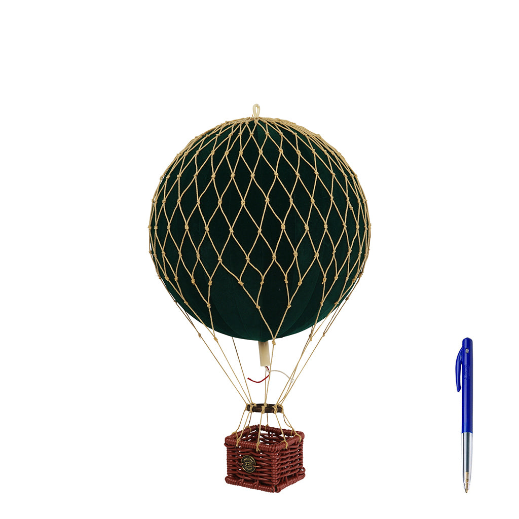 Velvet Green Hot Air Balloon - H: 30 x D: 18 cm