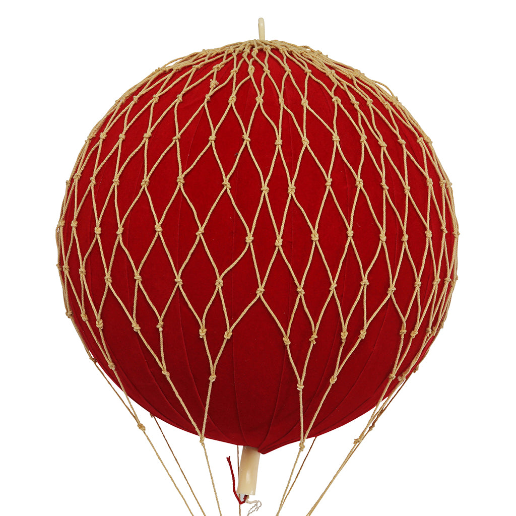 Hot Air Balloon in Velvet Red – H: 30 x D: 18 cm