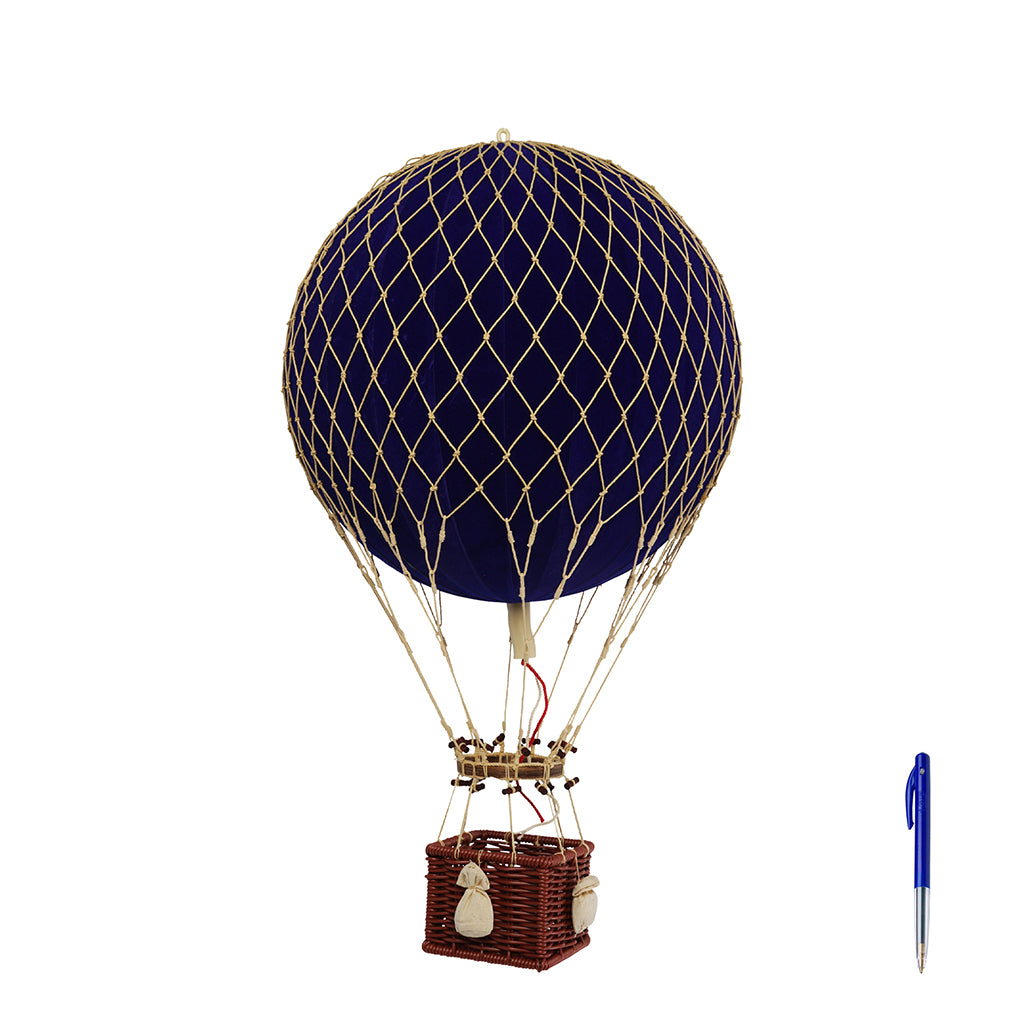 Hot Air Balloon, Velvet Blue – H: 56 x D: 32 cm