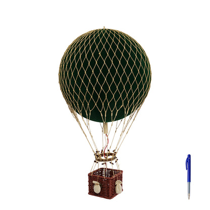 Hot Air Balloon, Velvet Green – H: 56 x D: 32 cm
