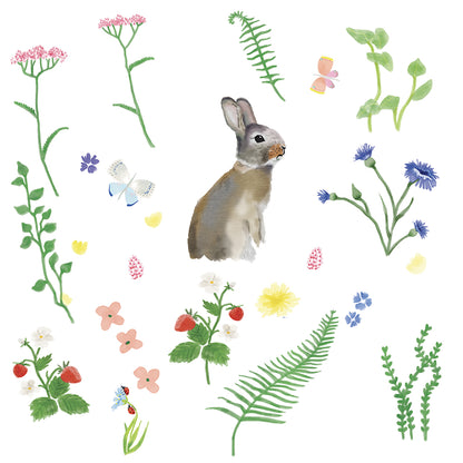 Mimi Lou Wall Sticker, Rabbit in the Grass
