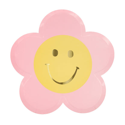Meri Meri Paper Plates, Happy Face Flowers – Pack of 8