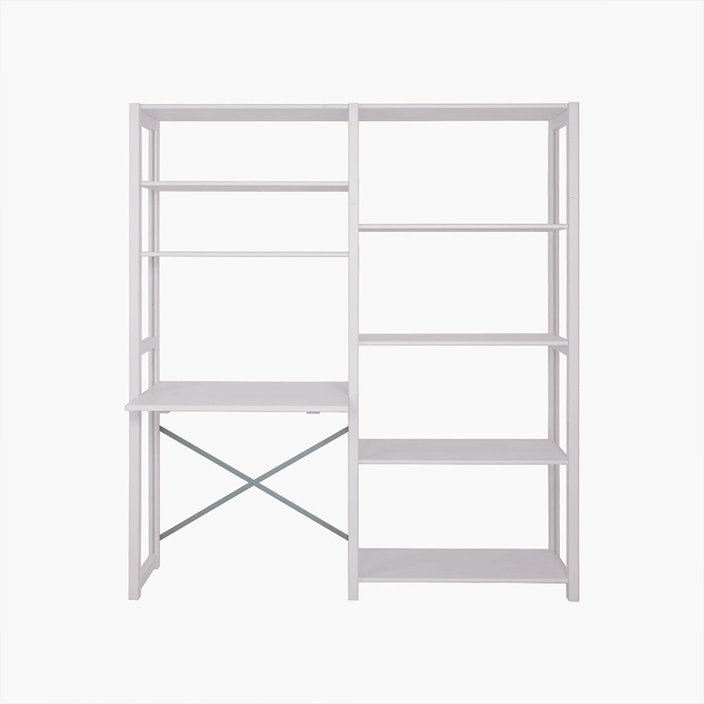 By Aulum Agger Large Ladder Shelf with Desk, H: 179 x W: 163 cm - Mushroom