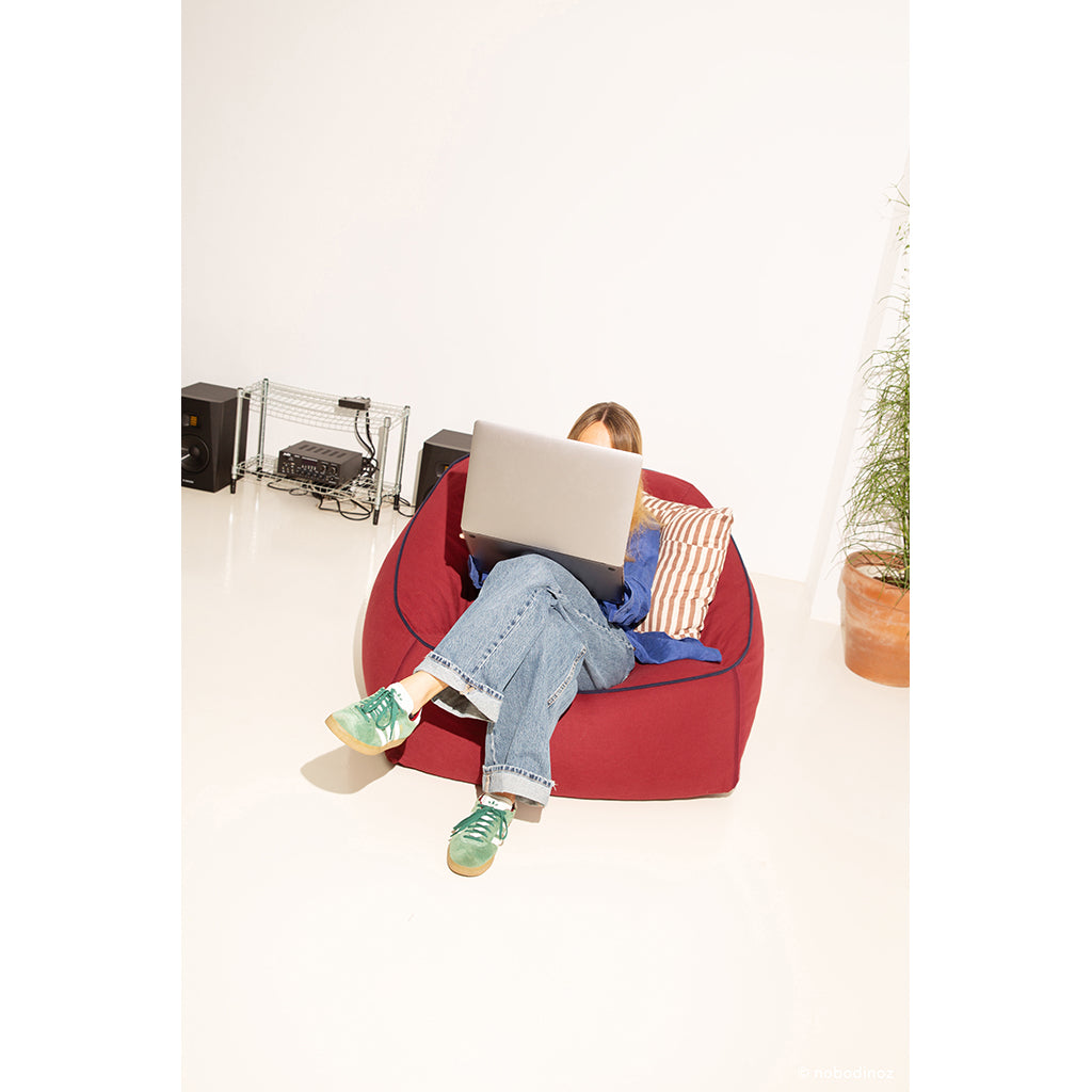 Nobodinoz Arnold Bean Bag Armchair, Burnt Red