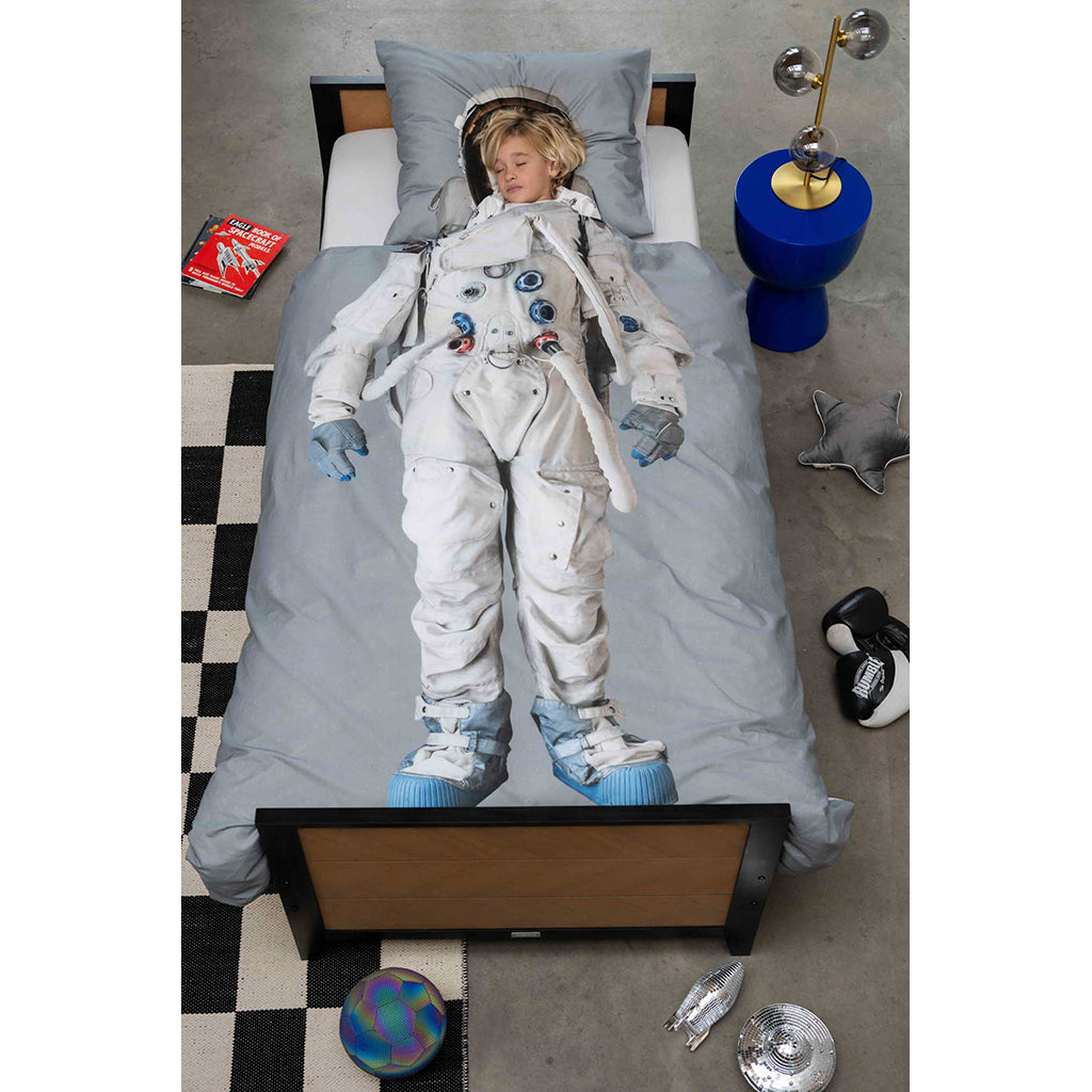Snurk Organic Adult Bedding - Astronaut Grey Space