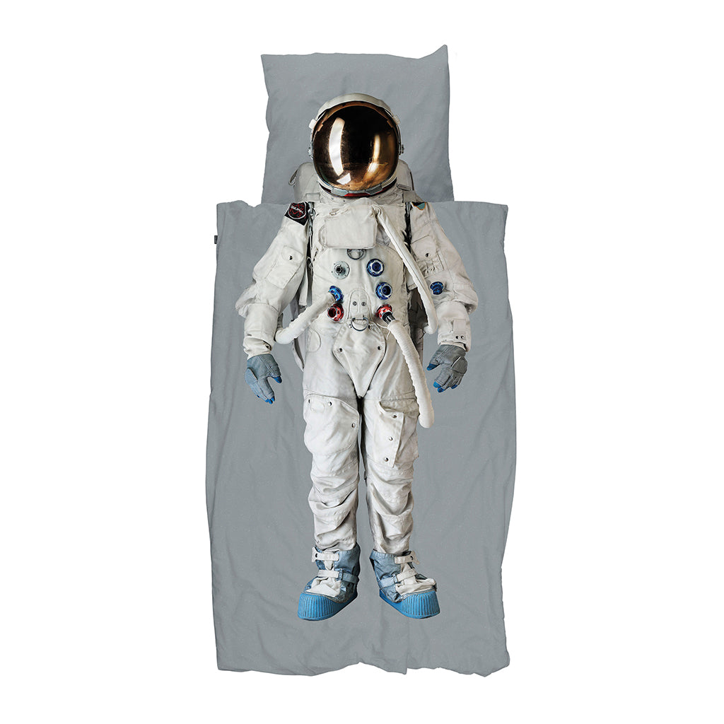 Snurk Organic Adult Bedding - Astronaut Grey Space