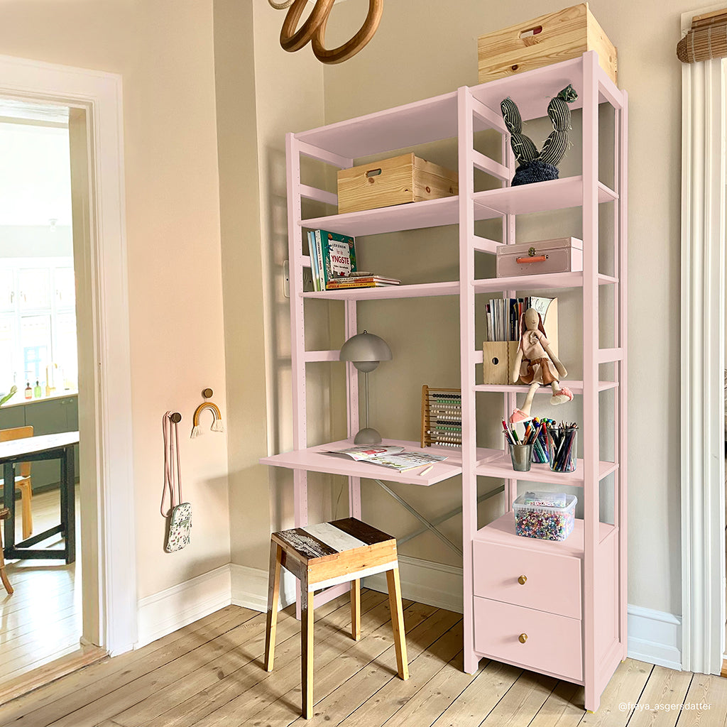 By Aulum Astrup ladder shelf with integrated desk, available in multiple sizes - Blush