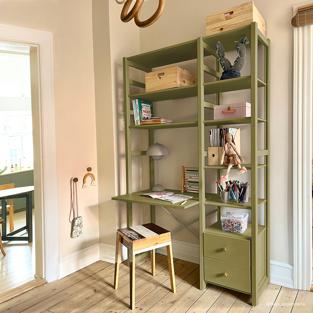 By Aulum Astrup Ladder Shelf with Integrated Desk, Multiple Sizes – Olive