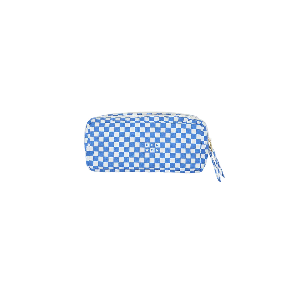 Bonton Pencil Case, Damier Blue Indigo
