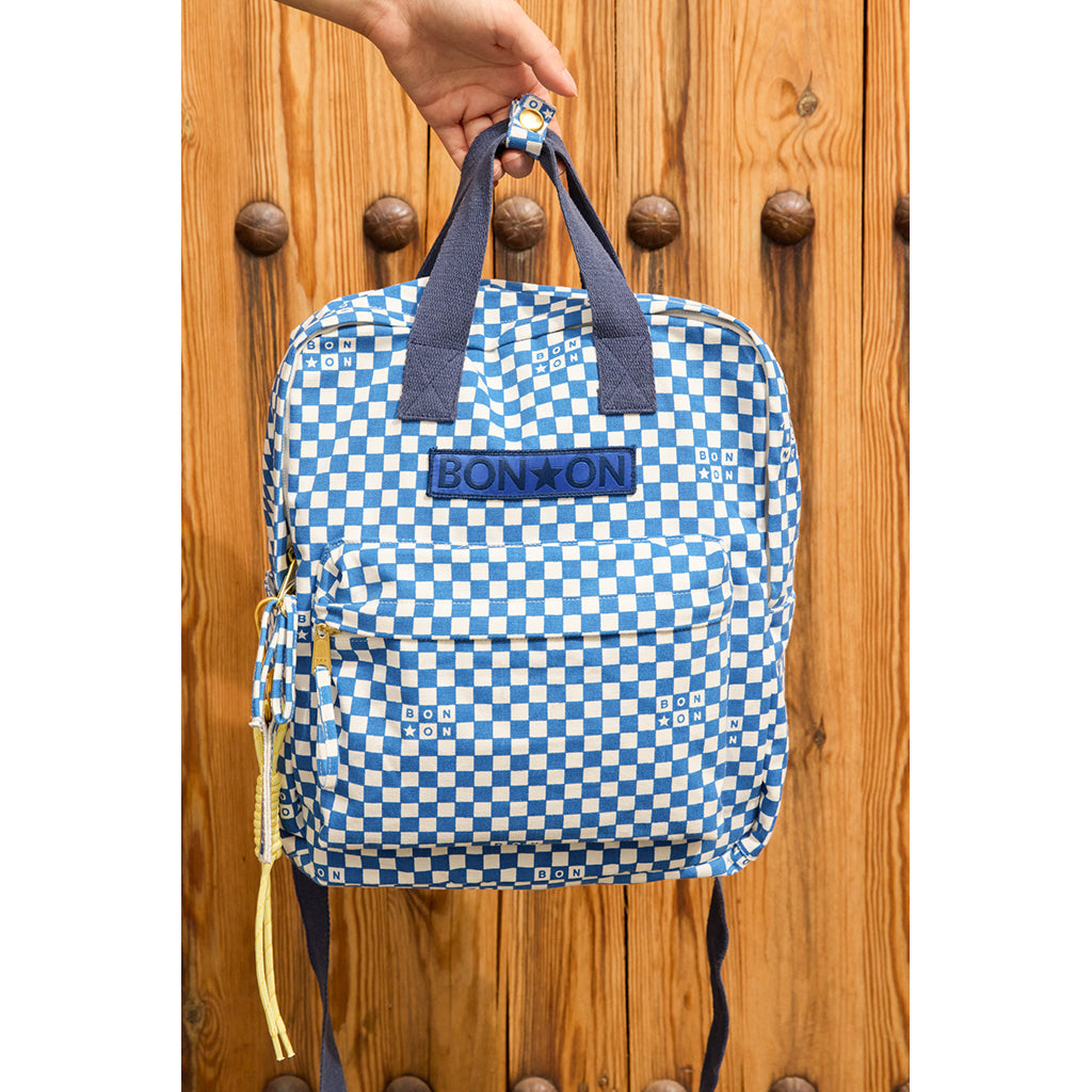 Bonton Backpack, Medium - Damier Bleu