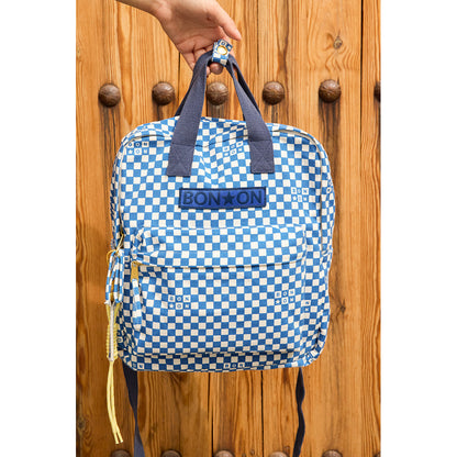Bonton Backpack, Medium - Damier Bleu
