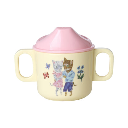 Rice Baby Mug with Two Handles, Pink - Nathalie Lété Print