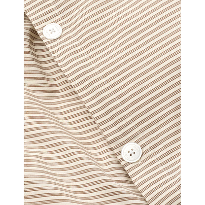 Studio Feder Baby Bedding, Organic Percale - Brown Beach Stripe