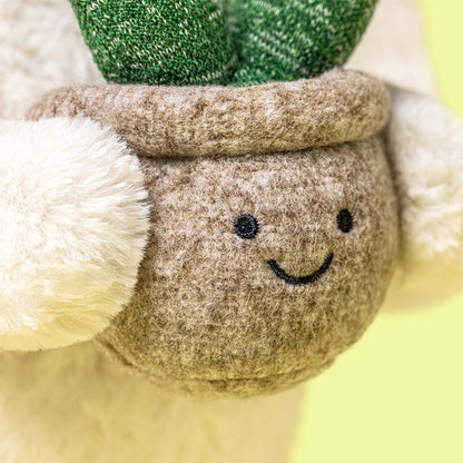 Jellycat Plush Toy, Bunny with Plant, Cream Bunny - 31 cm