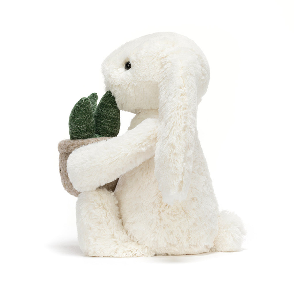 Jellycat Plush Toy, Bunny with Plant, Cream Bunny - 31 cm