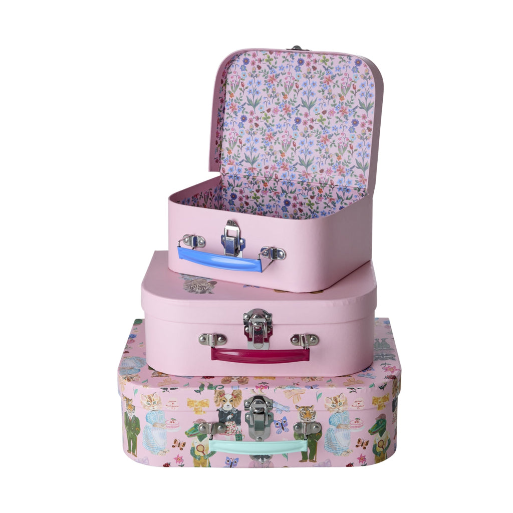 Rice Suitcase Set, 3 pcs, Pink - Nathalie Lété Print