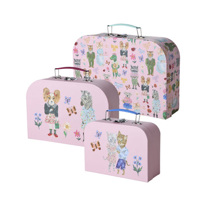 Rice Suitcase Set, 3 pcs, Pink - Nathalie Lété Print
