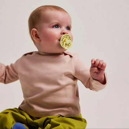 Bibs Pacifiers in Natural Rubber, Size 2 – Polka Luna/Wasabi
