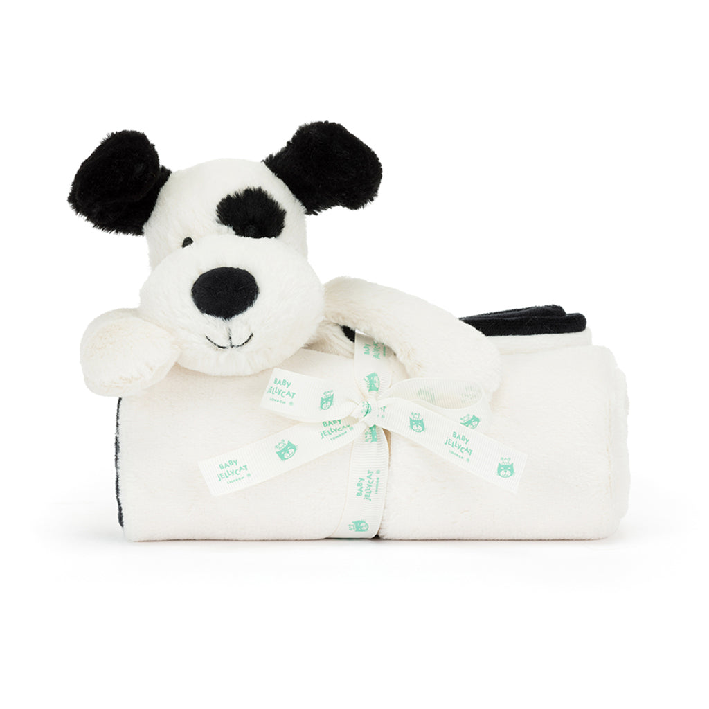 Baby Jellycat Blanket, Bashful Dog, Black/Cream - 56 cm