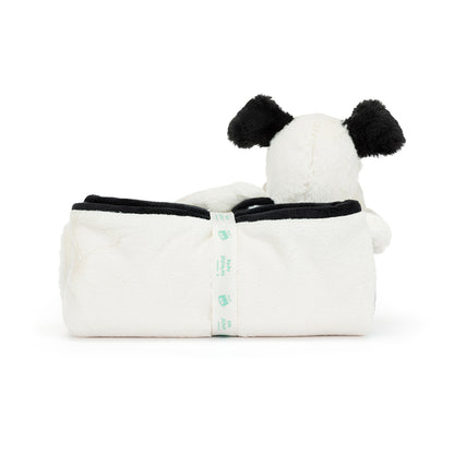 Baby Jellycat Blanket, Bashful Dog, Black/Cream - 56 cm