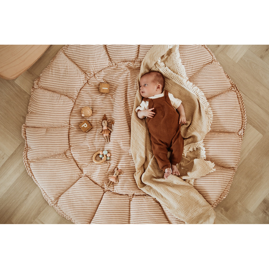 Play&amp;Go Bloom, 3-in-1 Baby Blanket, Organic - Stripes Brown