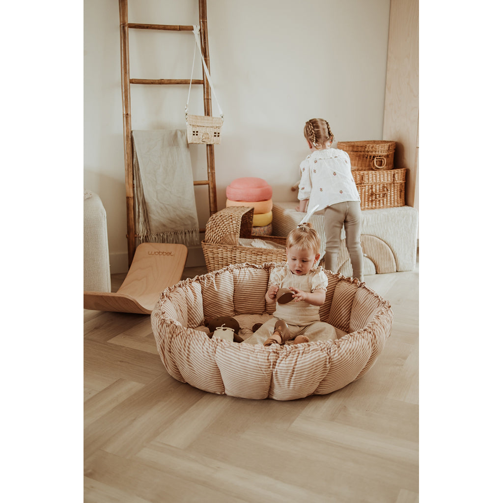 Play&amp;Go Bloom, 3-in-1 Baby Blanket, Organic - Stripes Brown