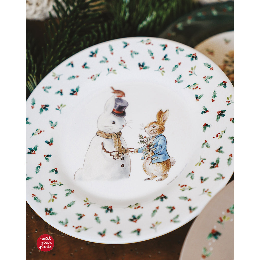 Petit Jour Paris, Peter Rabbit Flat Plate, Christmas - Snowman