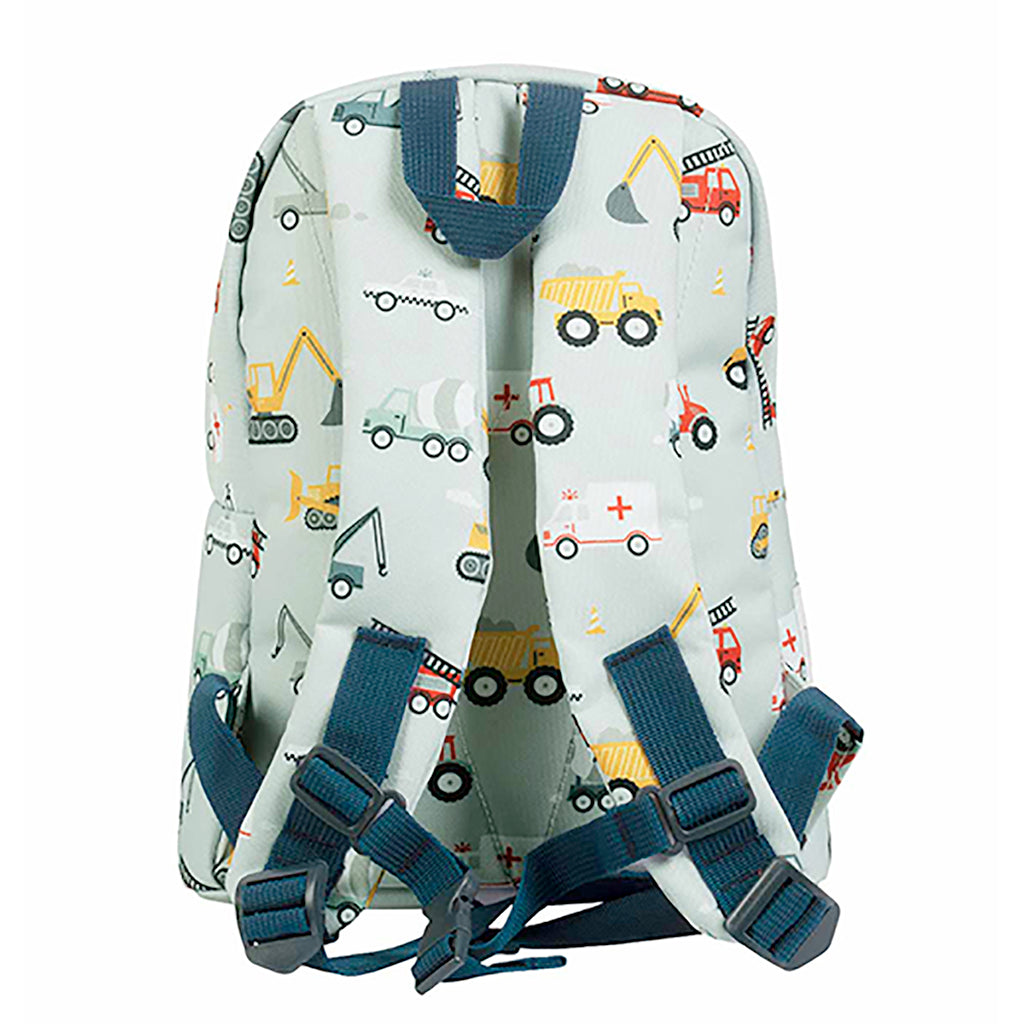 A Little Lovely Company Backpack, Small - Light Blue with Vehicles