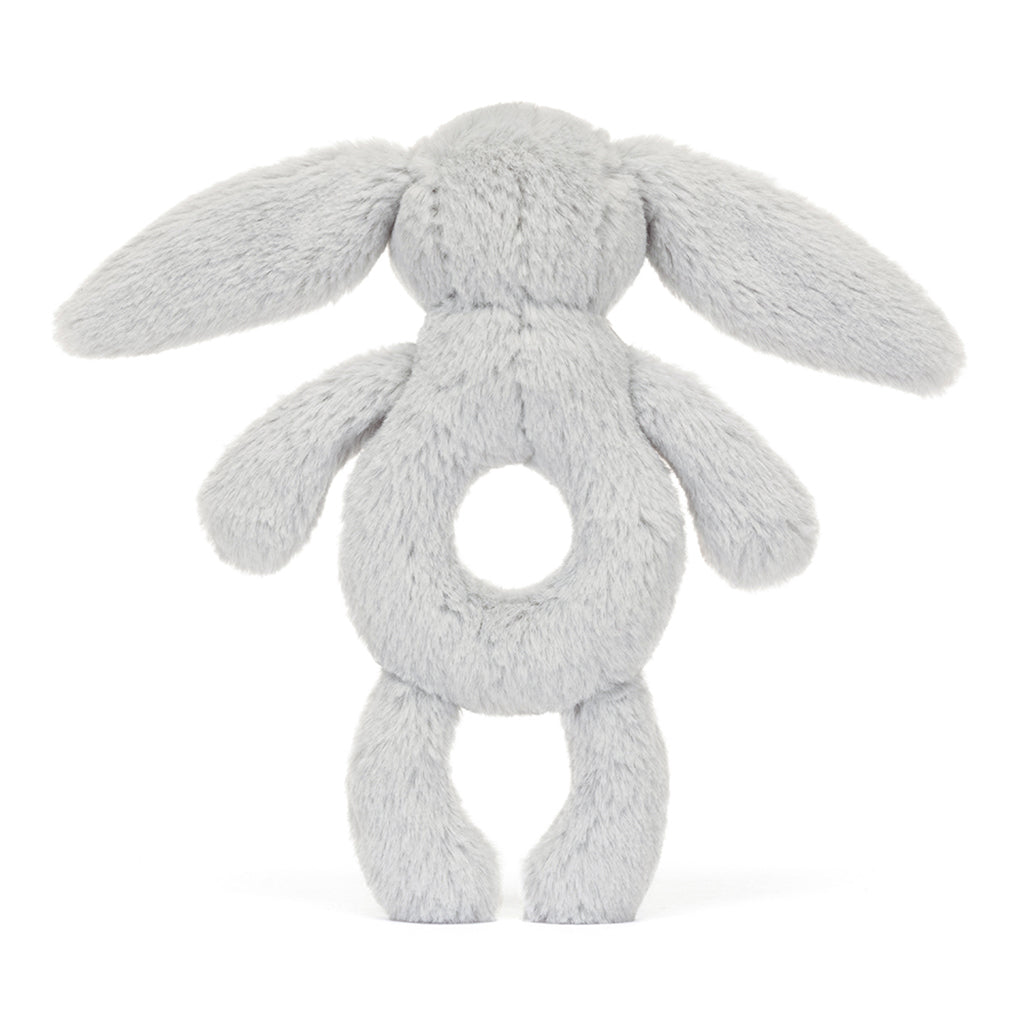 Baby Jellycat Ring Rattle, Bunny, Silver - 15 cm