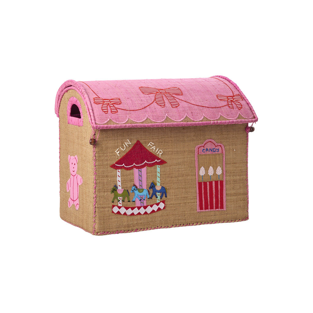 Rice kurvehus til opbevaring, Pink - Fun Fair Theme