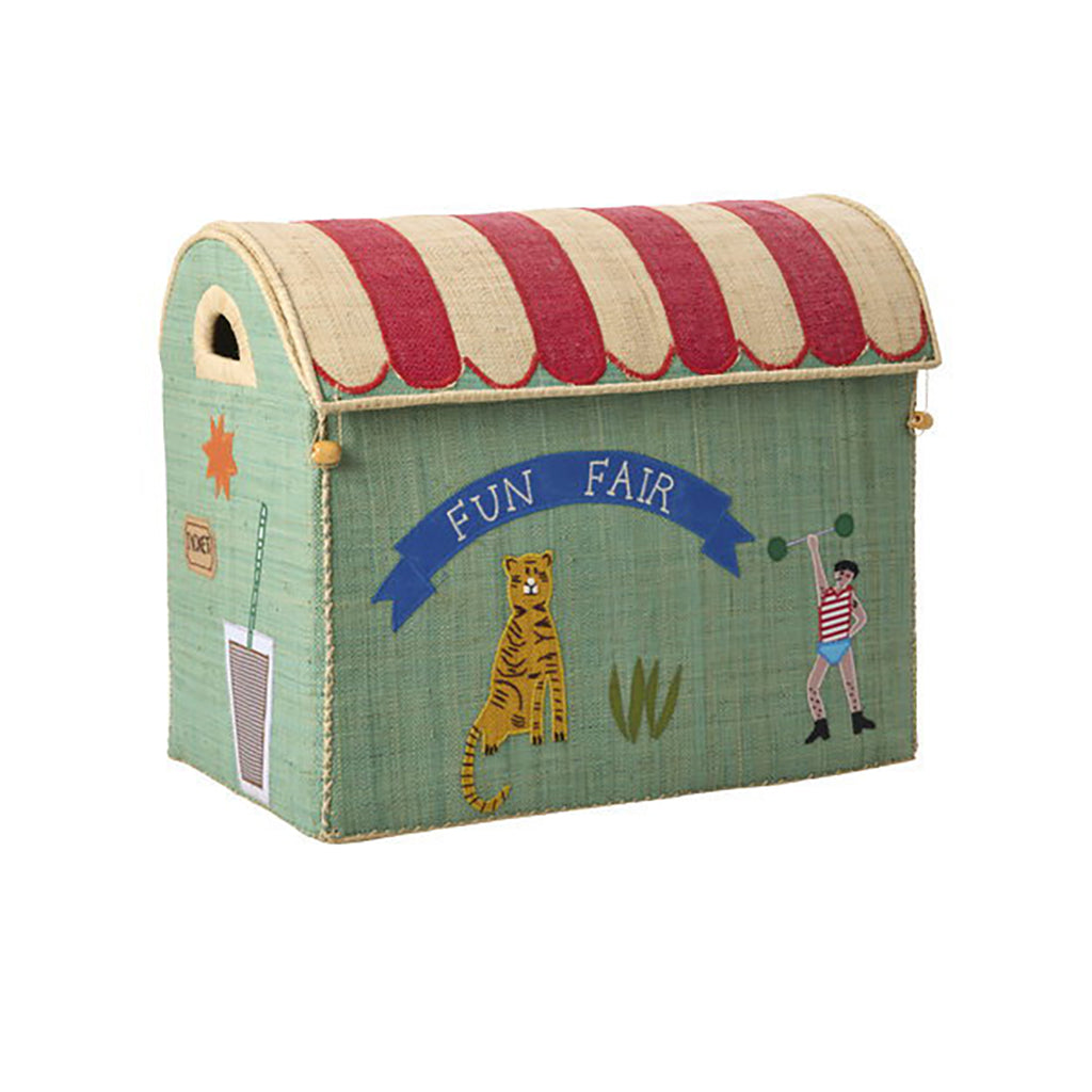 Rice Basket House for Storage, Blue - Fun Fair Theme