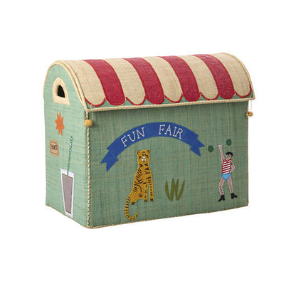 Rice Basket House for Storage, Blue - Fun Fair Theme