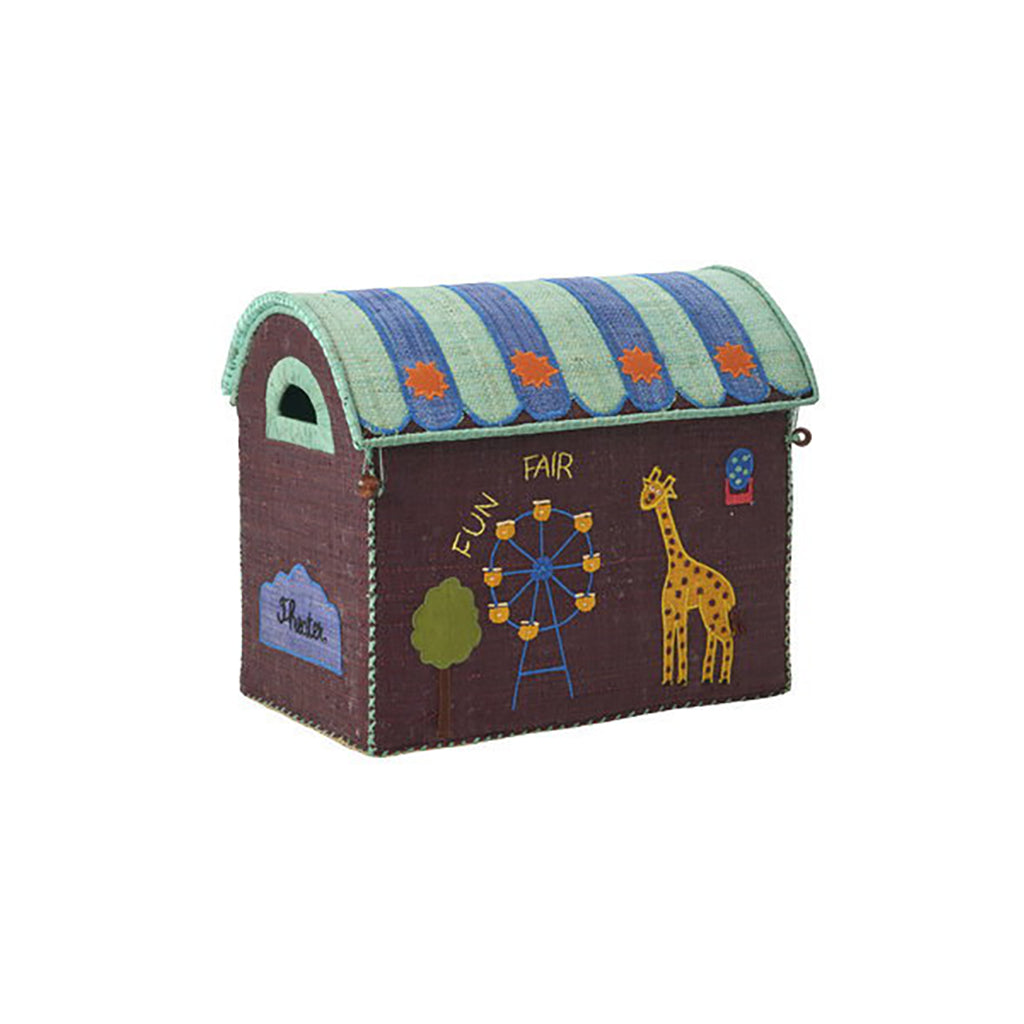 Rice Basket House for Storage, Blue - Fun Fair Theme