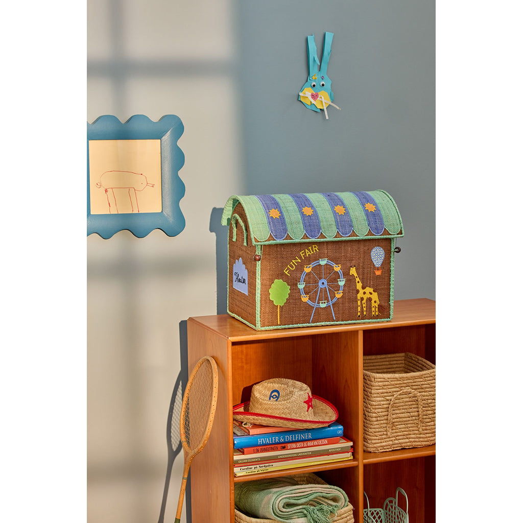 Rice Basket House for Storage, Natural – Hero Theme Blue