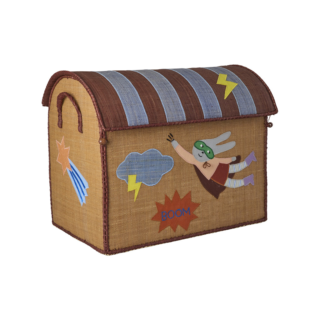 Rice Basket House for Storage, Natural – Hero Theme Blue