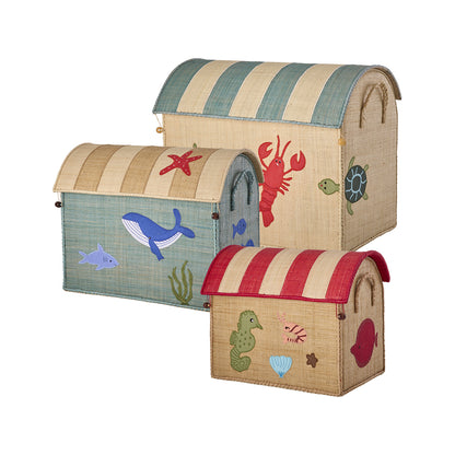 Rice Basket House for Storage, Ocean Theme