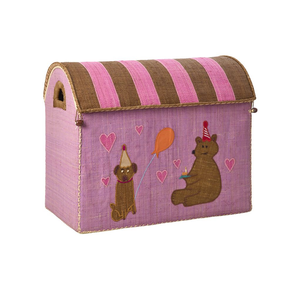 Rice Storage Basket, Pink Party Animal