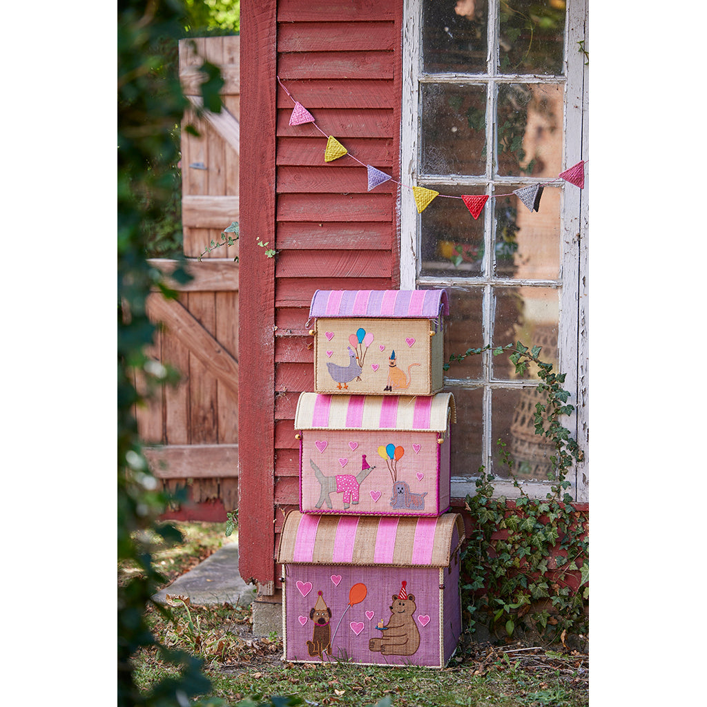 Rice Basket House for Storage, Pink Party Animal