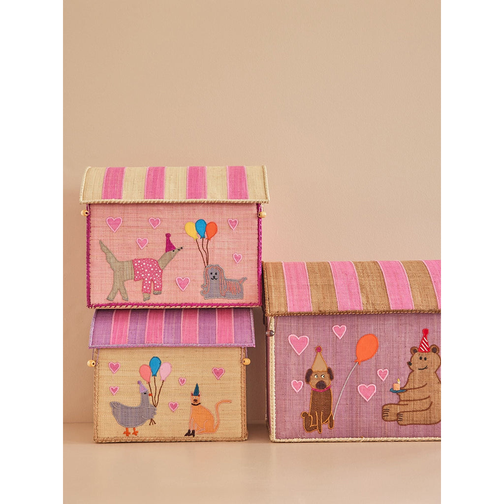 Rice Basket House for Storage, Pink Party Animal
