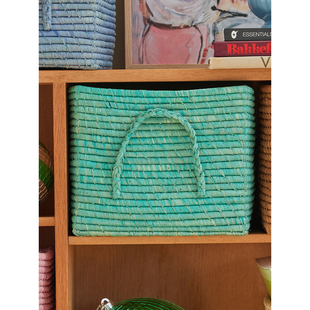 Rice Basket with Handle, Mint