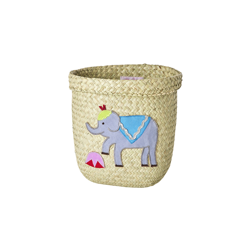 Rice Basket, Large Round Raffia Storage Basket, Natural - Circus