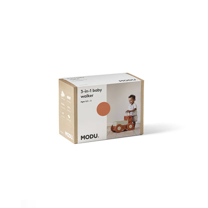 Modu 3-in-1 Walker, Foam Activity Toy - Burnt Orange/Dusty Green