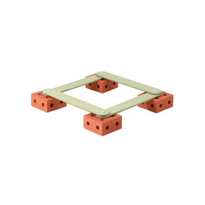 Modu Balance Track, Wooden Balance Path with Foam Blocks – Activity Toy – Burnt Orange / Dusty Green